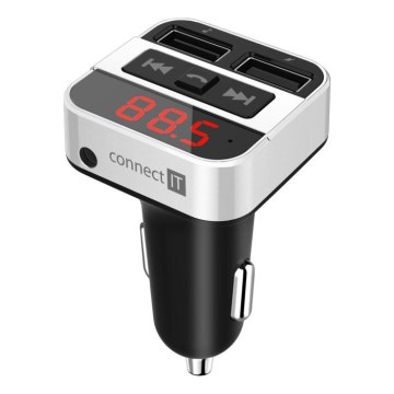CONNECT IT CCC-8800-SL - FM auto raidītājs ar brīvroku funkciju melna/sudraba