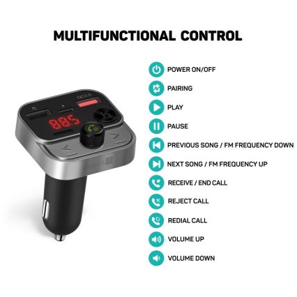 CONNECT IT CCC-8900-AN - FM auto raidītājs ar brīvroku funkciju melna/sudraba