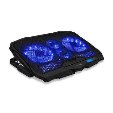 CONNECT IT CCP-2200-BK - Dzesēšanas paliktnis portatīvajam datoram 4x ventilators 2xUSB melna//zila