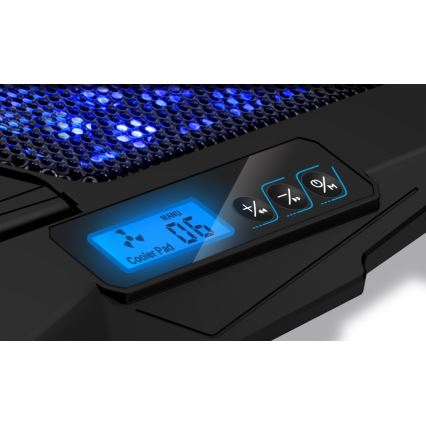 CONNECT IT CCP-2200-BK - Dzesēšanas paliktnis portatīvajam datoram 4x ventilators 2xUSB melna//zila
