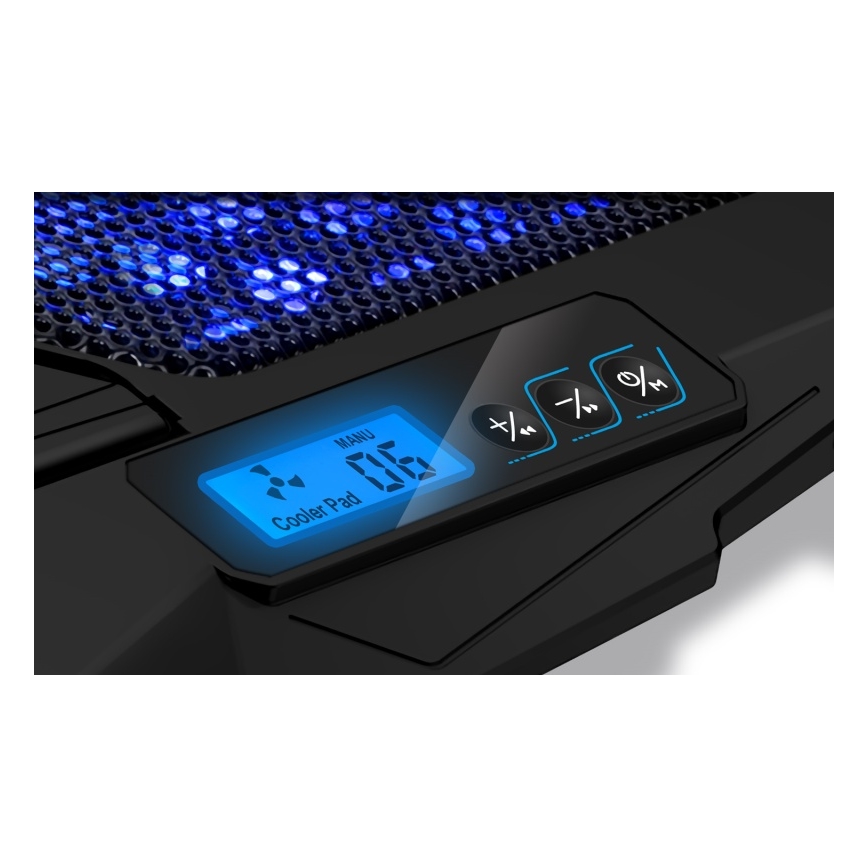CONNECT IT CCP-2200-BK - Dzesēšanas paliktnis portatīvajam datoram 4x ventilators 2xUSB melna//zila