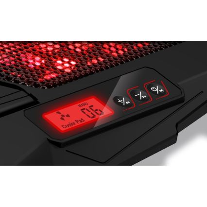 CONNECT IT CCP-2200-RD - Dzesēšanas paliktnis portatīvajam datoram 4x ventilators 2xUSB melna/sarkana