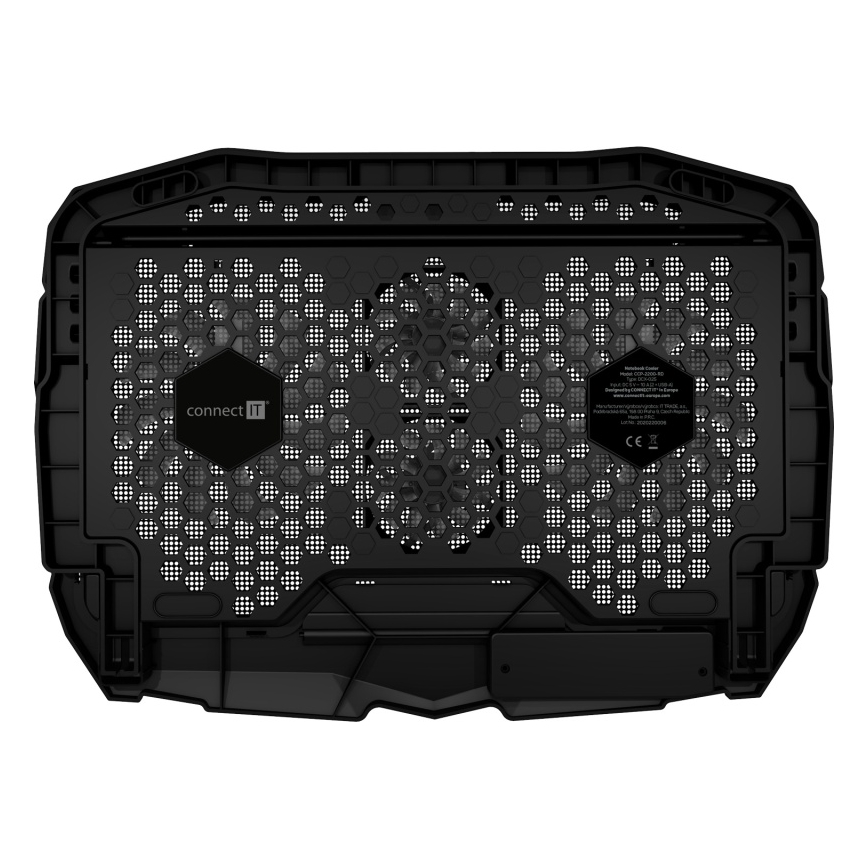 CONNECT IT CCP-2200-RD - Dzesēšanas paliktnis portatīvajam datoram 4x ventilators 2xUSB melna/sarkana
