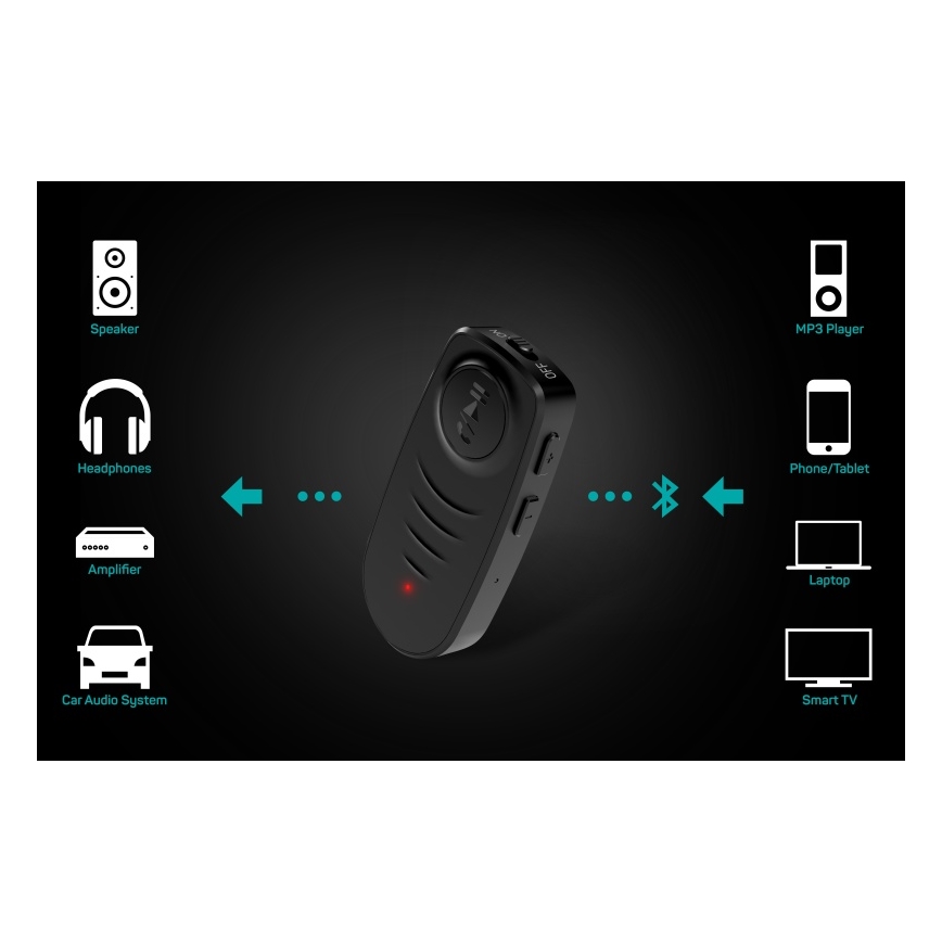 CONNECT IT CFF-4050-BK - Bluetooth audio uztvērējs AUX 110 mAh