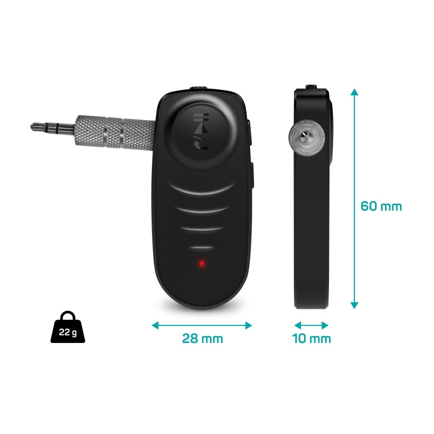 CONNECT IT CFF-4050-BK - Bluetooth audio uztvērējs AUX 110 mAh