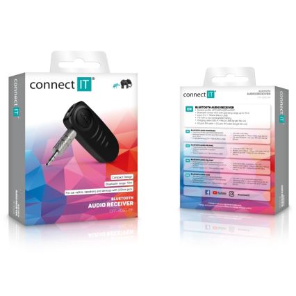 CONNECT IT CFF-4050-BK - Bluetooth audio uztvērējs AUX 110 mAh