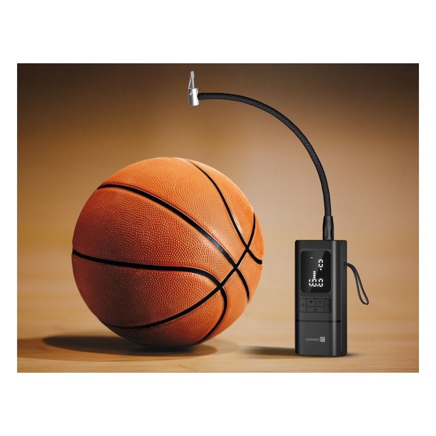 CONNECT IT CFF-4500-BK - Digitālais kabatas kompresors AirFlow 80W/6000 mAh melns