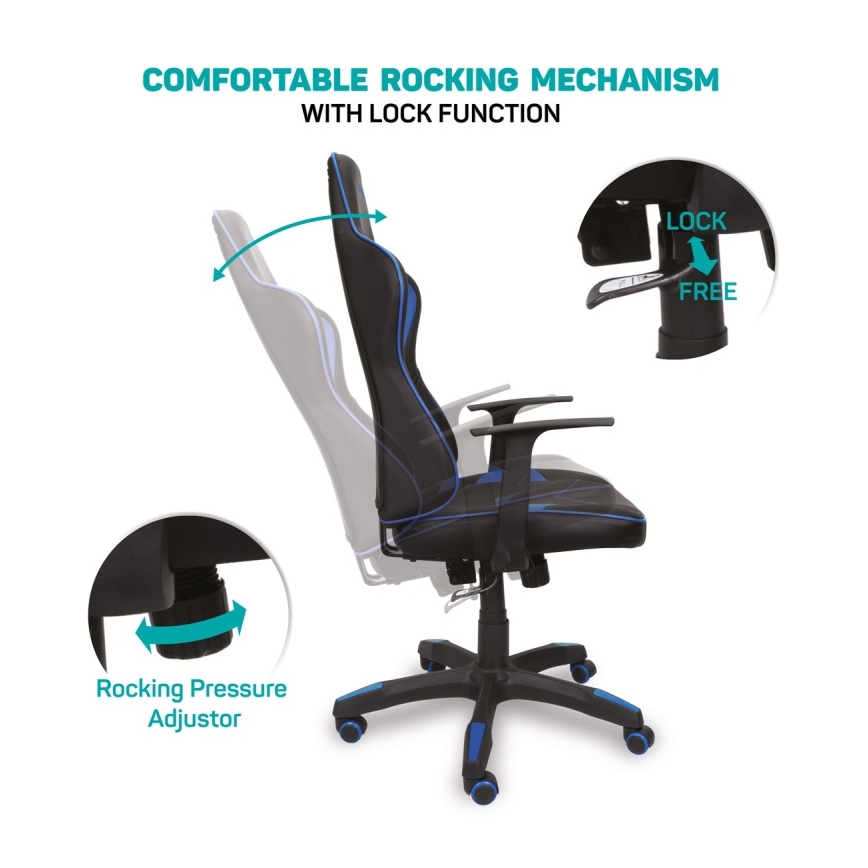 CONNECT IT CGC-0700-BL - Spēļu krēsls LeMans Pro melns/zils
