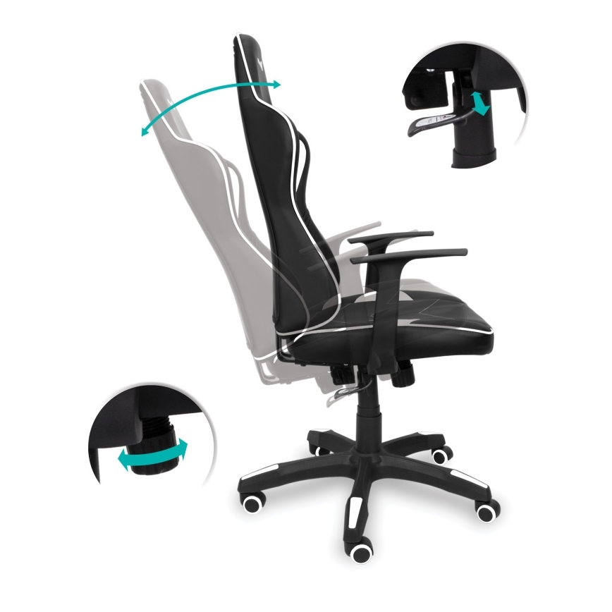CONNECT IT CGC-0700-WH - Spēļu krēsls LeMans Pro melns/balts