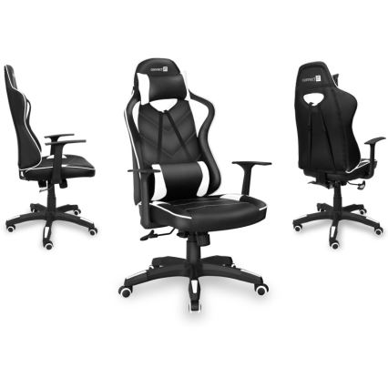 CONNECT IT CGC-0700-WH - Spēļu krēsls LeMans Pro melns/balts