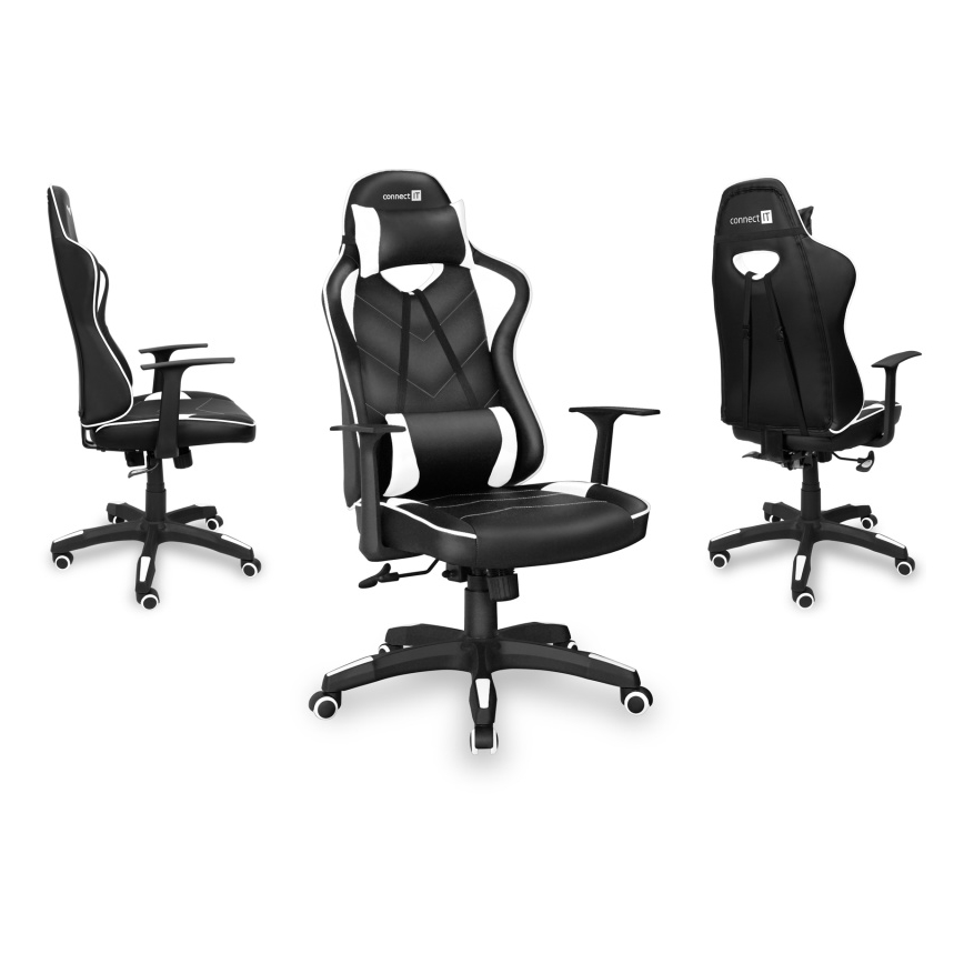 CONNECT IT CGC-0700-WH - Spēļu krēsls LeMans Pro melns/balts