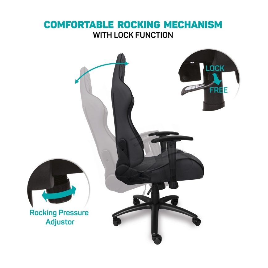CONNECT IT CGC-1200-GY - Gaming krēsls Monaco Pro pelēka/melna