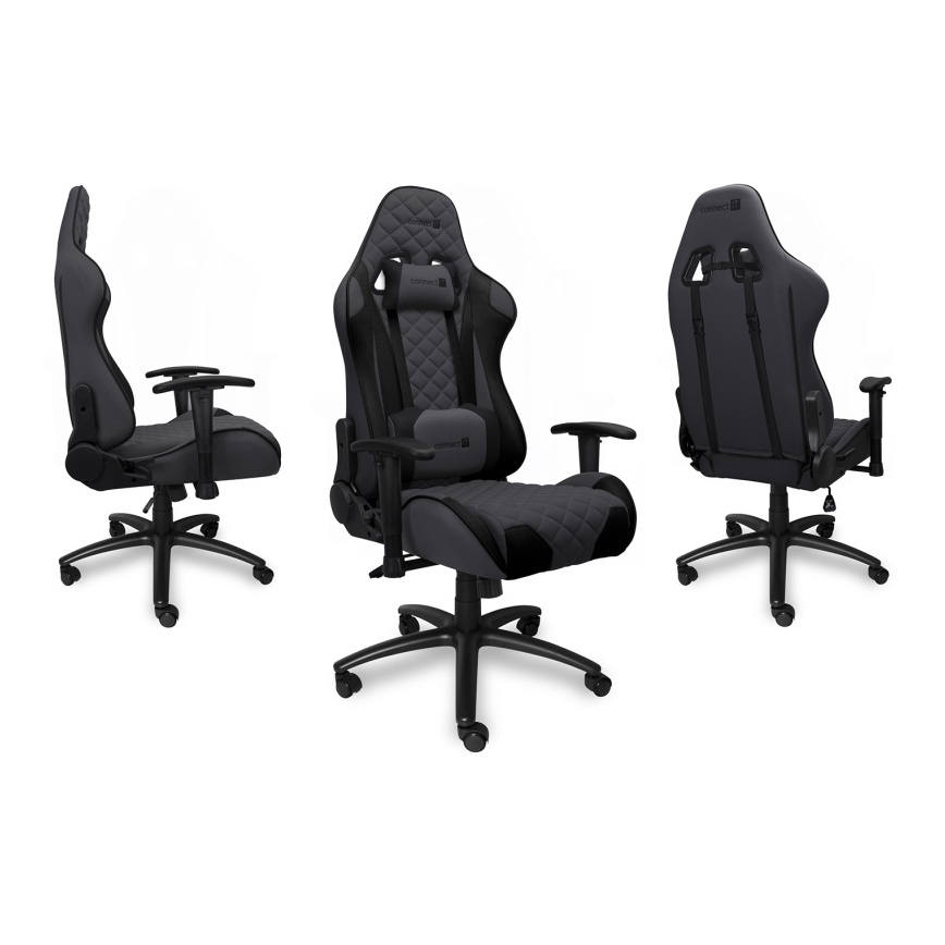 CONNECT IT CGC-1200-GY - Gaming krēsls Monaco Pro pelēka/melna