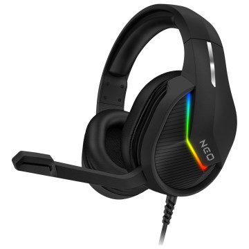 CONNECT IT CHP-3595-BK - LED RGB Vadu spēļu austiņas ar mikrofonu melna