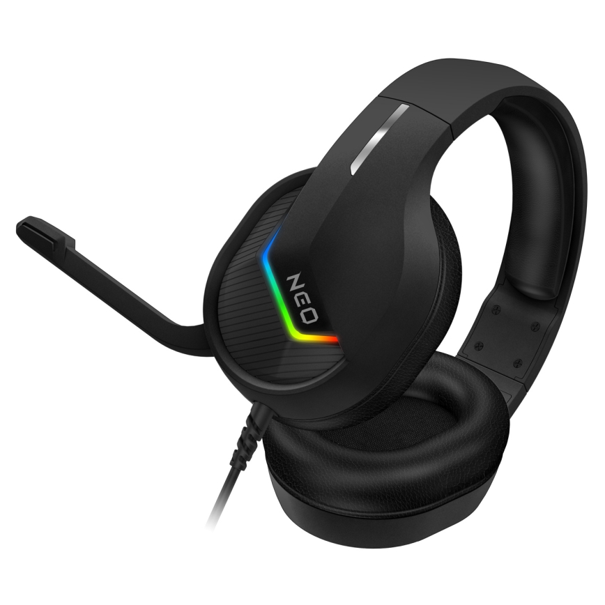 CONNECT IT CHP-3595-BK - LED RGB Vadu spēļu austiņas ar mikrofonu melna