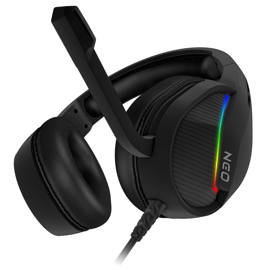 CONNECT IT CHP-3595-BK - LED RGB Vadu spēļu austiņas ar mikrofonu melna