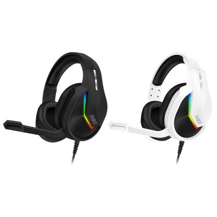 CONNECT IT CHP-3595-BK - LED RGB Vadu spēļu austiņas ar mikrofonu melna