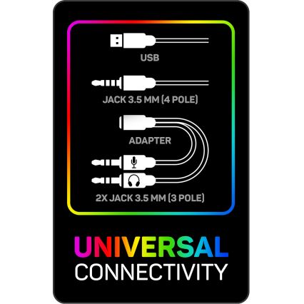 CONNECT IT CHP-3595-BK - LED RGB Vadu spēļu austiņas ar mikrofonu melna