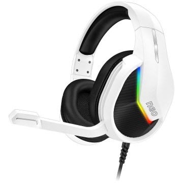 CONNECT IT CHP-3595-WH - LED RGB Vadu spēļu austiņas ar mikrofonu balta/melna