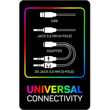 CONNECT IT CHP-5500-RD - LED Vadu spēļu austiņas ar mikrofonu melna/sarkana