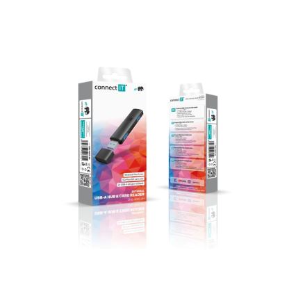 CONNECT IT CHU-4060-AN - USB-A hub ar atmiņas kartes lasītāju 4in1