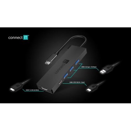 CONNECT IT CHU-8010-AN - USB-C hub 5in1