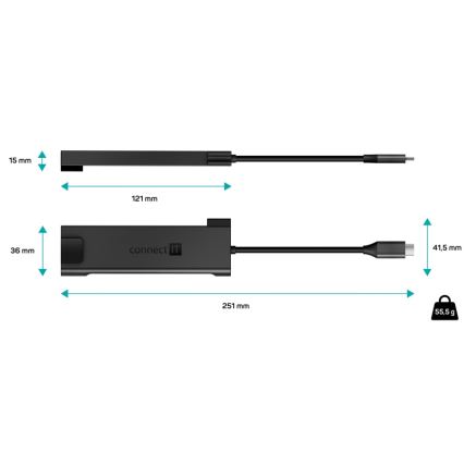 CONNECT IT CHU-8020-AN - USB-C hub 5in1