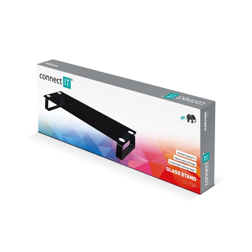 CONNECT IT CI-1134 - Daudzfunkcionāls stikla pamatne melna