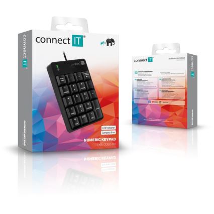 CONNECT IT CKB-0060-BK - Vadu ciparu tastatūra melna