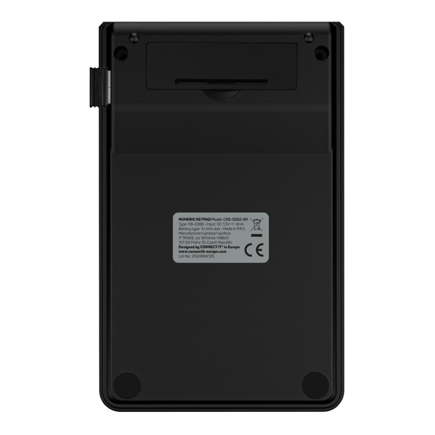 CONNECT IT CKB-0062-BK - Bezvadu ciparu tastatūra 1xAAA melna