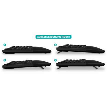 CONNECT IT CKB-2800-CS - Ergonomiska bezvadu tastatūra ar CZ/SK lokalizāciju melna