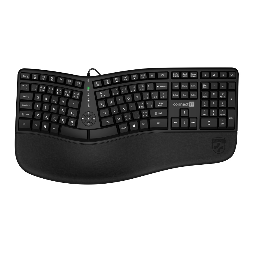 CONNECT IT CKB-2800-CS - Ergonomiska bezvadu tastatūra ar CZ/SK lokalizāciju melna