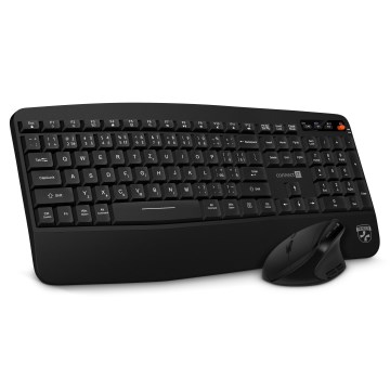 CONNECT IT CKM-6010-CS - Ergonomiska bezvadu tastatūra un pele 800/1200/1600/2400 DPI ar CZ/SK lokalizāciju 1xAA + 2xAAA melna