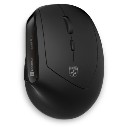 CONNECT IT CKM-6010-CS - Ergonomiska bezvadu tastatūra un pele 800/1200/1600/2400 DPI ar CZ/SK lokalizāciju 1xAA + 2xAAA melna
