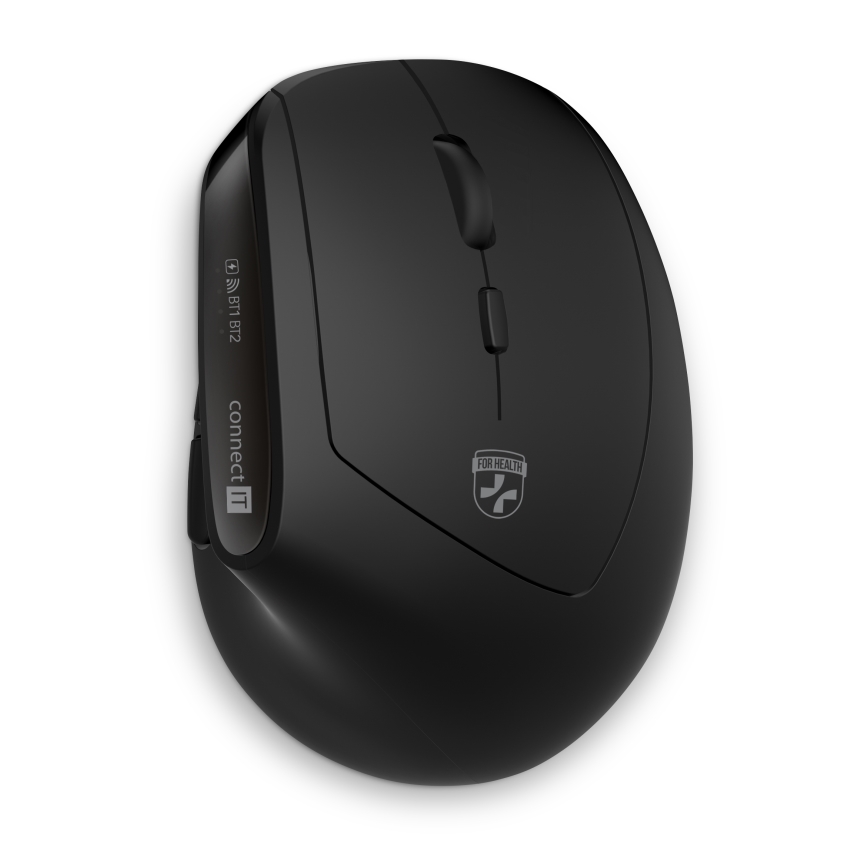 CONNECT IT CKM-6010-CS - Ergonomiska bezvadu tastatūra un pele 800/1200/1600/2400 DPI ar CZ/SK lokalizāciju 1xAA + 2xAAA melna