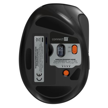 CONNECT IT CKM-6010-CS - Ergonomiska bezvadu tastatūra un pele 800/1200/1600/2400 DPI ar CZ/SK lokalizāciju 1xAA + 2xAAA melna