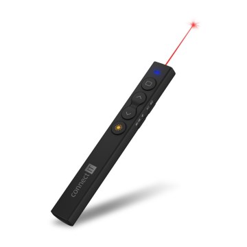 CONNECT IT CLP-2050-BK - Bezvadu prezentācijas ierīce ar lāzera rādītāju 1xAAA