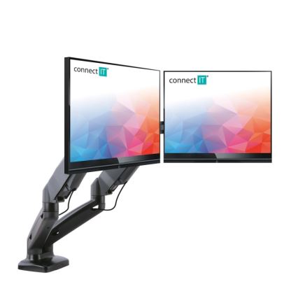 CONNECT IT CMF-3207-BK - Universāls stiprinājums 2 monitoriem 13-27” melna