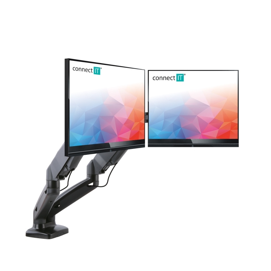 CONNECT IT CMF-3207-BK - Universāls stiprinājums 2 monitoriem 13-27” melna