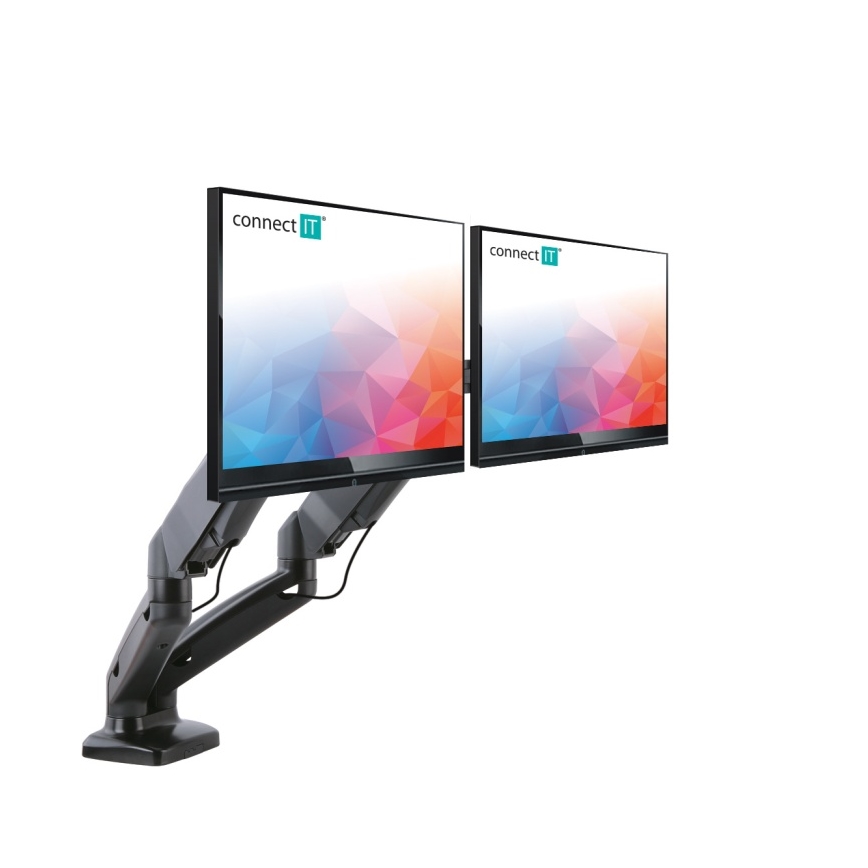 CONNECT IT CMF-3207-BK - Universāls stiprinājums 2 monitoriem 13-27” melna
