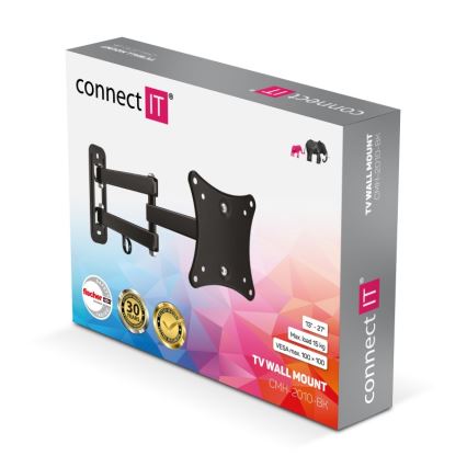 CONNECT IT CMH-2010-BK - Sienas stiprinājums televizoram 13-27” melna