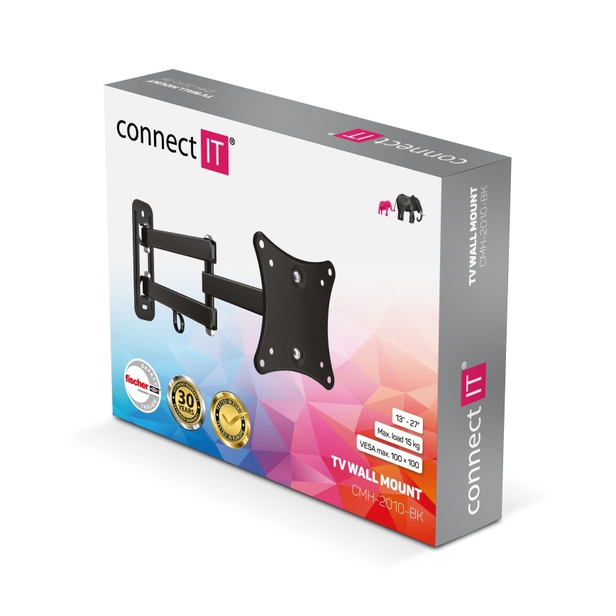 CONNECT IT CMH-2010-BK - Sienas stiprinājums televizoram 13-27” melna