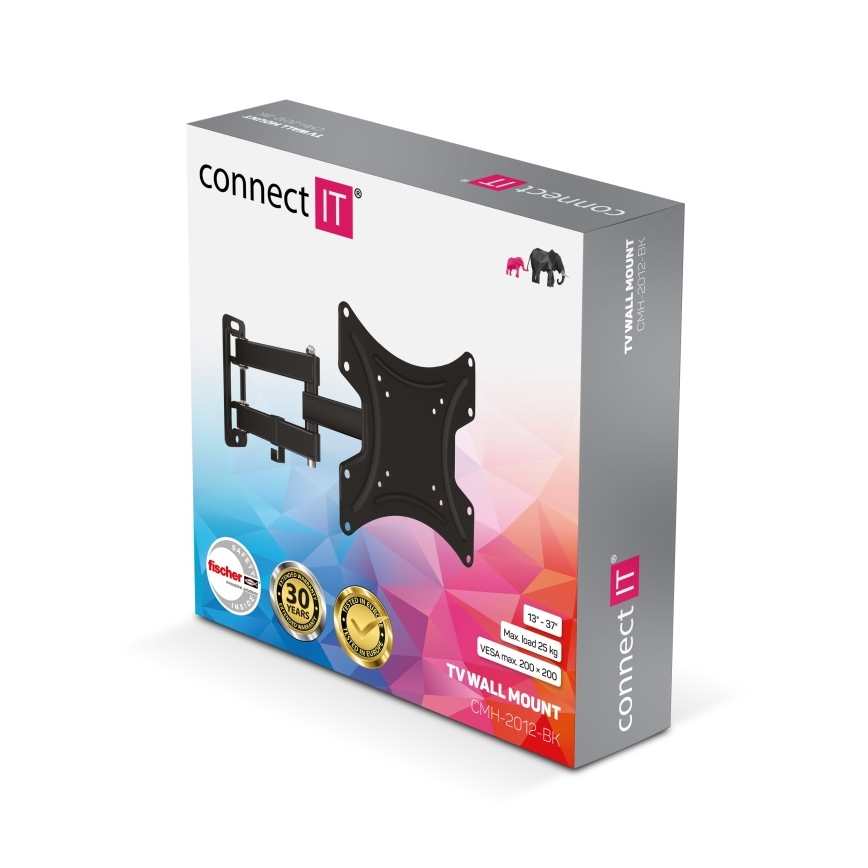 CONNECT IT CMH-2012-BK - Sienas stiprinājums televizoram 13-37” melna