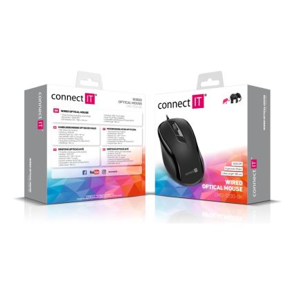 CONNECT IT CMO-1200-BK - Vadu pele 1000 DPI melna