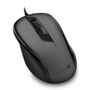 CONNECT IT CMO-1200-GY - Vadu pele 1000 DPI melna/pelēka