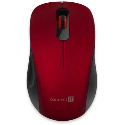 CONNECT IT CMO-2230-RD - Bezvadu klusā pele MUTE 1200 DPI 1xAA melna/sarkana