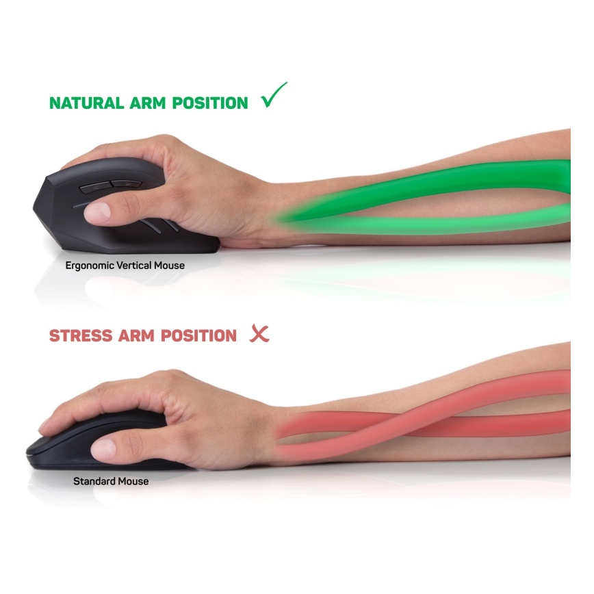 CONNECT IT CMO-2500-BK - Ergonomiska vadu pele Verti Wire 1000/1600 DPI melna