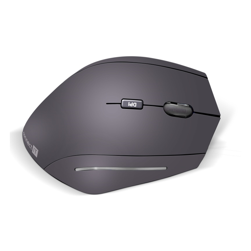 CONNECT IT CMO-2510-BK - Ergonomiskā bezvadu pele Verti Wireless 800/1200/1600 DPI 2xAAA melna