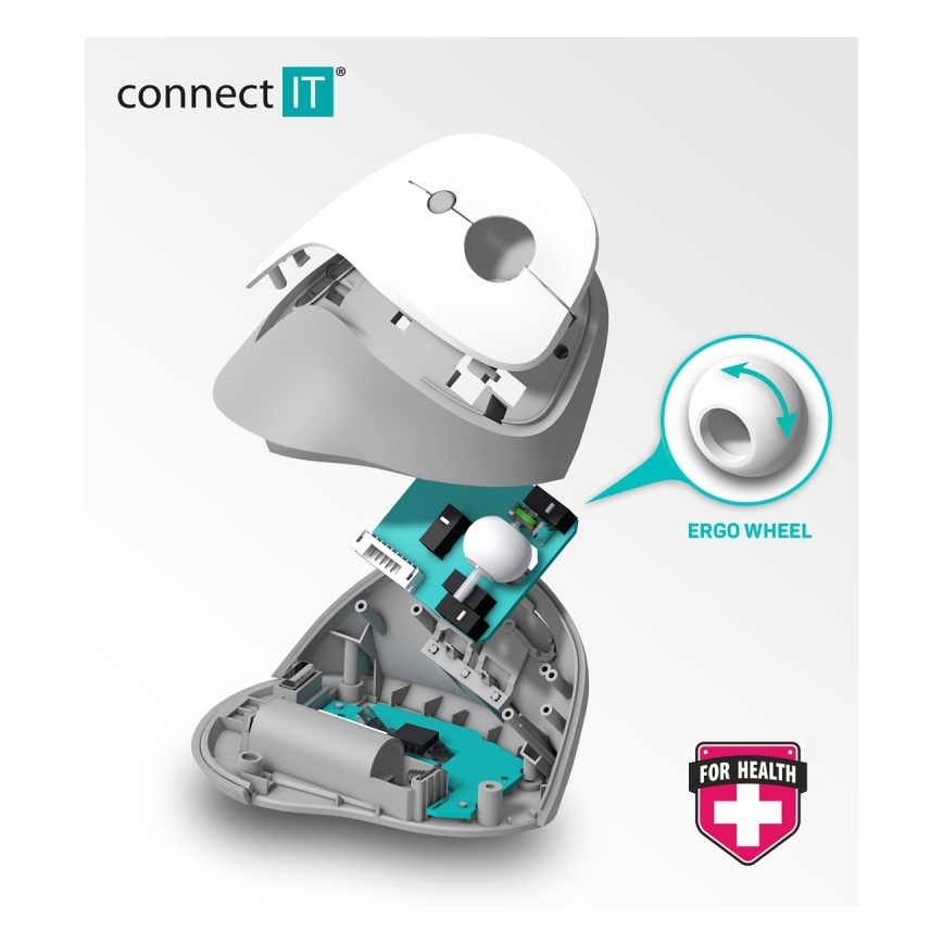 CONNECT IT CMO-2700-BK - Ergonomiska bezvadu pele 800/1200/1600 DPI 1xAA melna