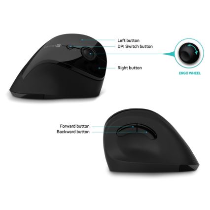 CONNECT IT CMO-2700-BK - Ergonomiska bezvadu pele 800/1200/1600 DPI 1xAA melna